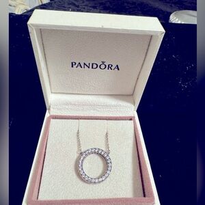 Pandora Signature Circle and Hearts Necklace